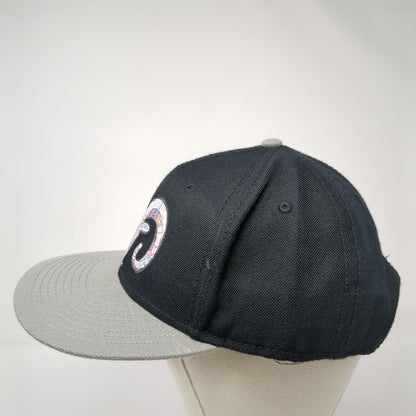 Otto Snapback Hat Black One Size Adjustable Big Horn Colorblock 6 Panel