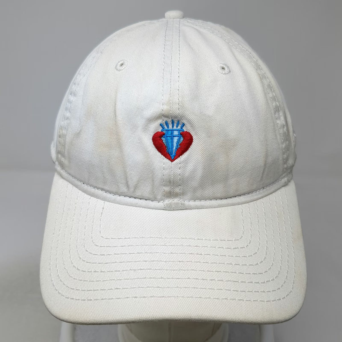 New Era Baseball Cap White One Size Slideback 9TWENTY Heart Diamond Logo Hat