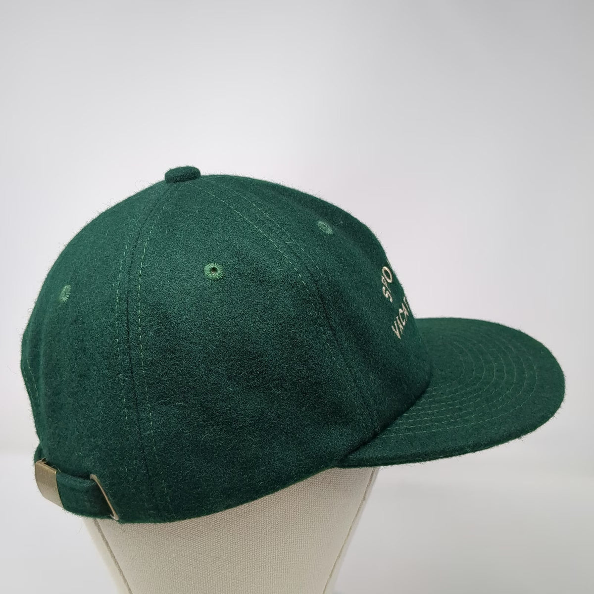 Overcrest SportsCar Vacationland Baseball Cap Green One Size Wool Slideback Hat