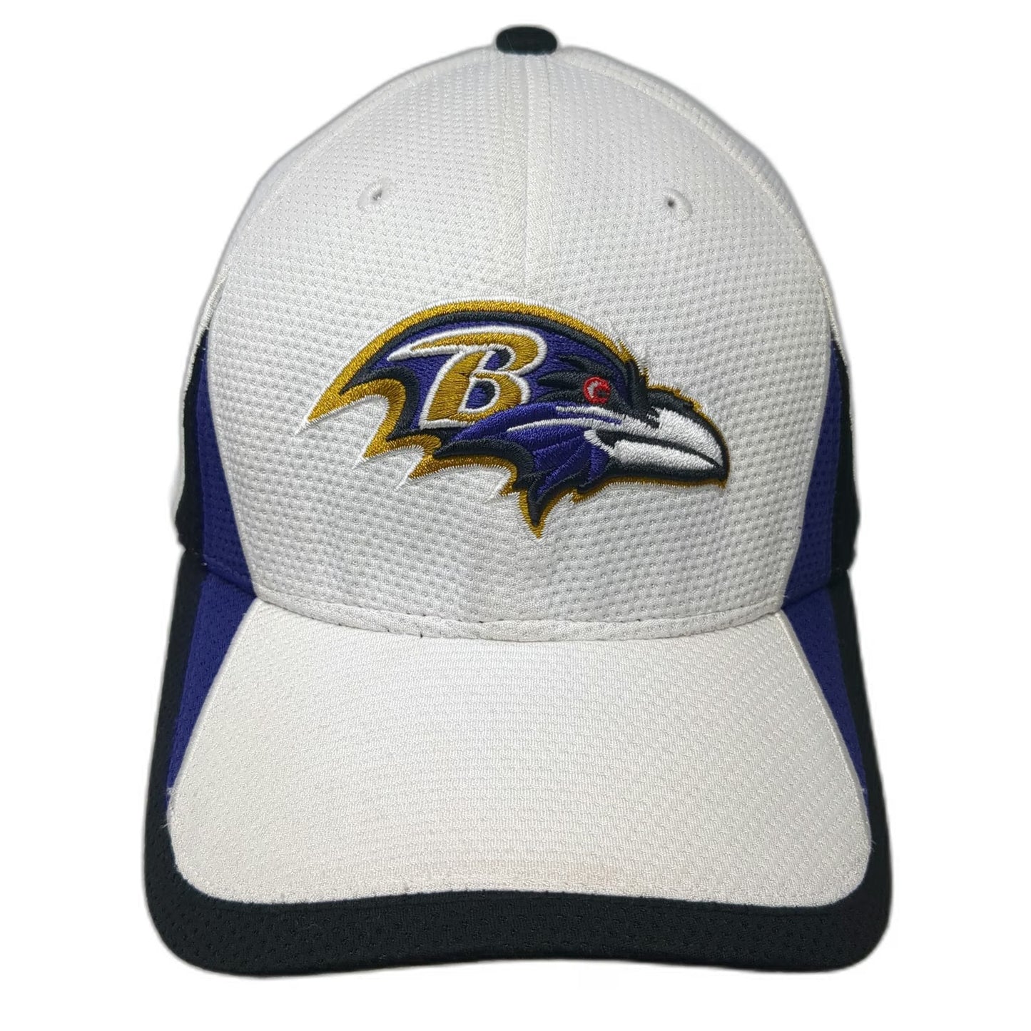 New Era Baltimore Ravens NFL White Cap L 39THIRTY Stretch Fit Curved Brim Hat
