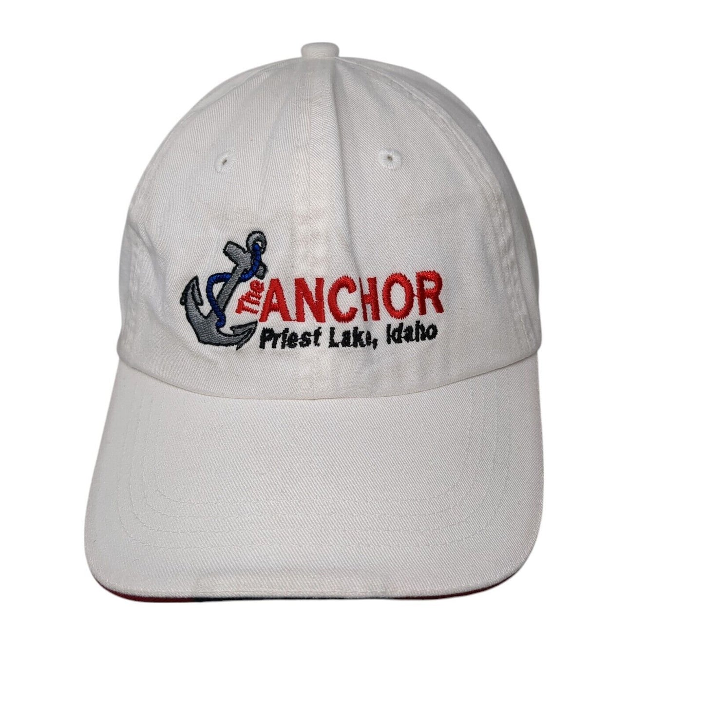 The Anchor Strapback Hat White One Size Embroidered Port Authority