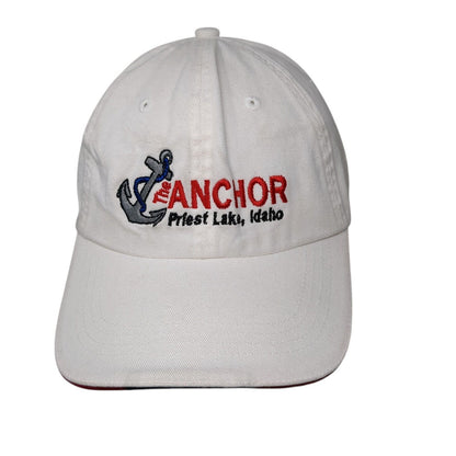 The Anchor Strapback Hat White One Size Embroidered Port Authority