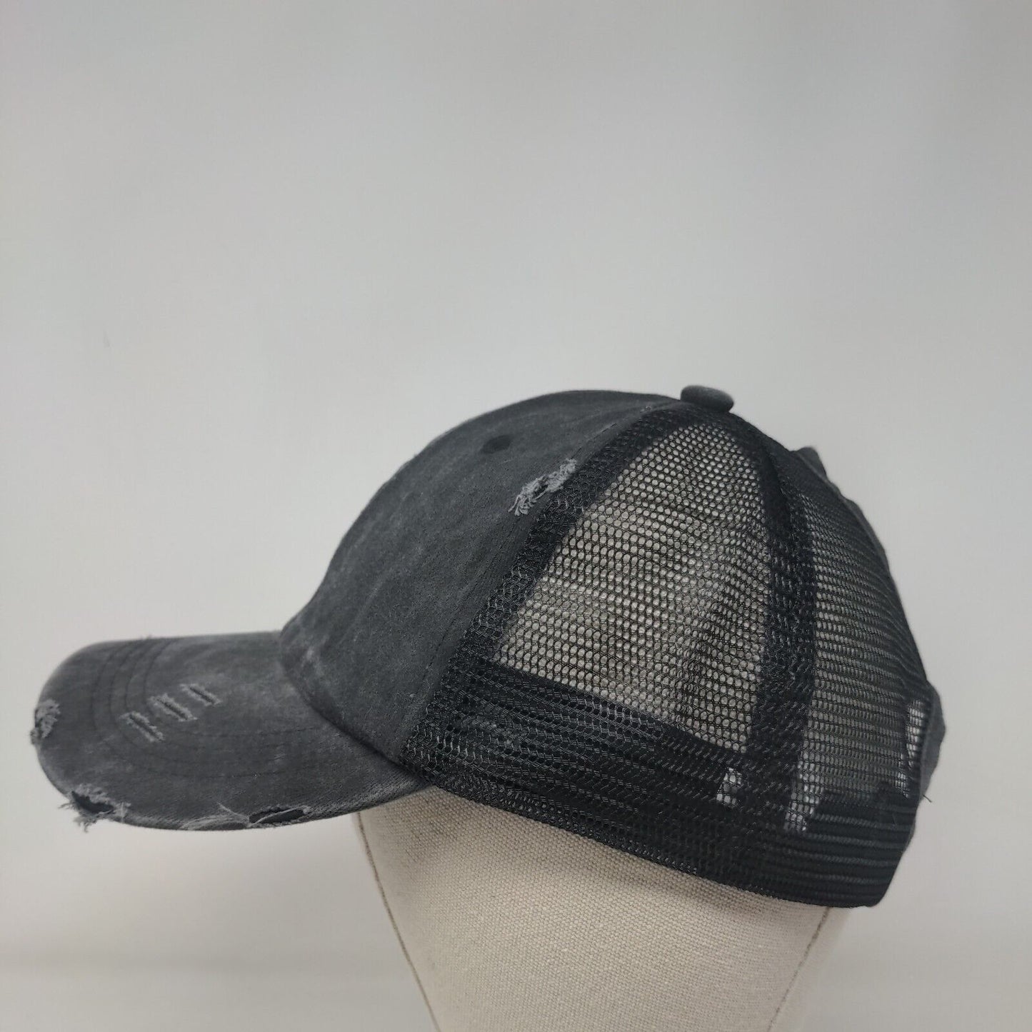 Unbranded Strapback Mesh Back Trucker Hat Gray One Size Adjustable Blank