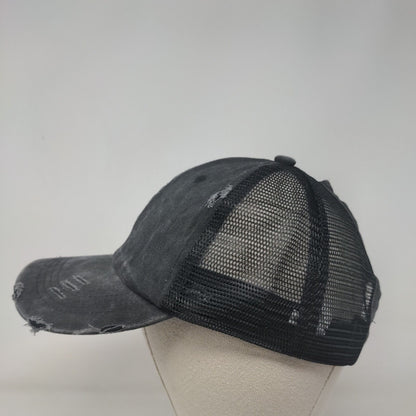 Unbranded Strapback Mesh Back Trucker Hat Gray One Size Adjustable Blank