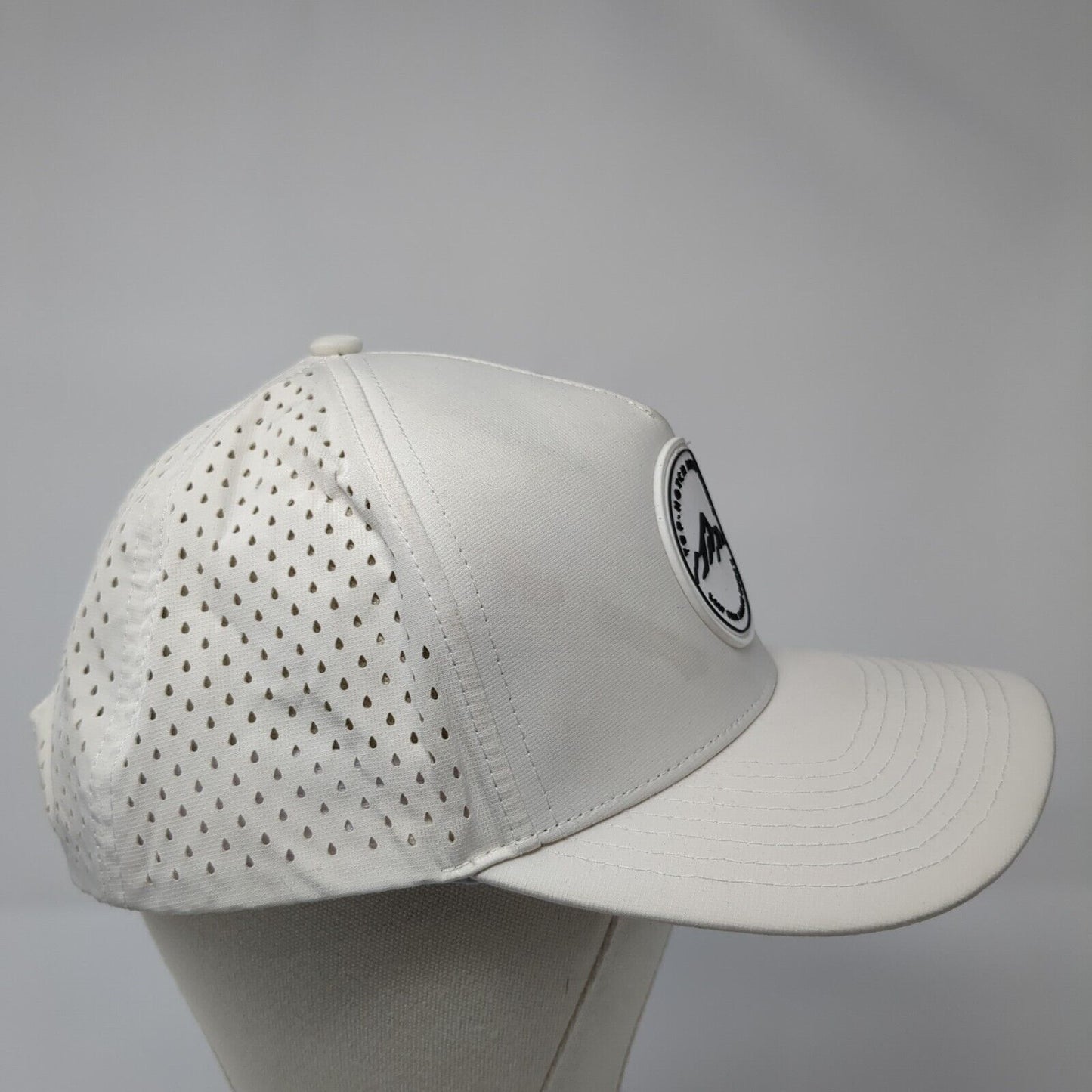Top Notch Real Estate Snapback Hat White Cream Adjustable Zipped Black Hawk