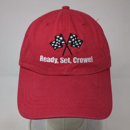 Ready Set Crowel Slideback Baseball Cap Red One Size Adjustable Embroidered