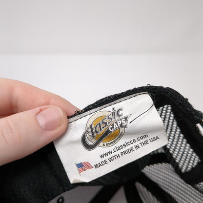 USA Flag Snapback Trucker Hat Black OS Adjustable Embroidered Mesh Classic Caps