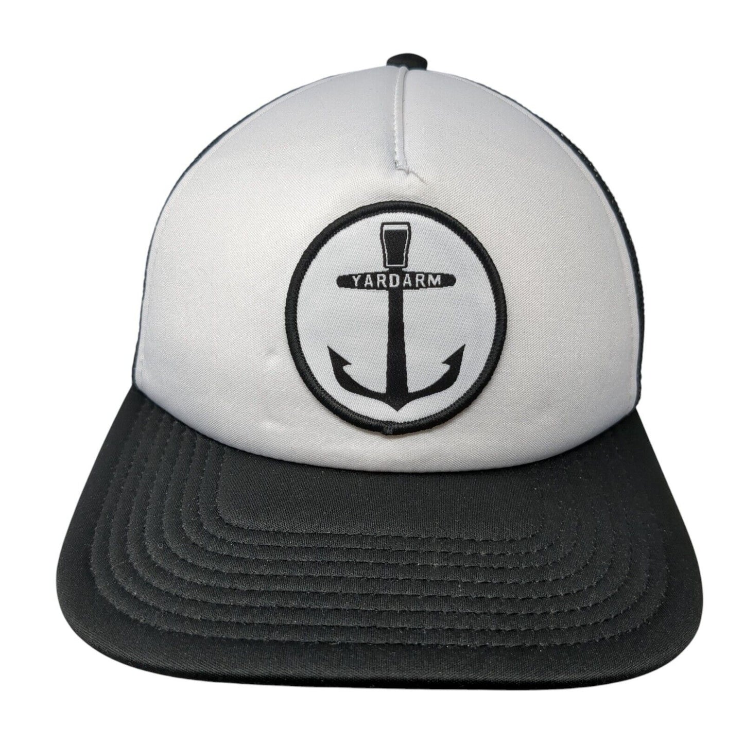 Yardarm Snapback Trucker Hat Black One Size Adjustable Embroidered Mesh Otto