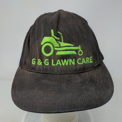 G&G Lawn Care Snapback Trucker Hat Black OSFA Embroidered Mesh Back Sport-Tek
