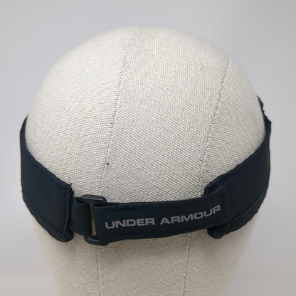 Under Armour Visor Black One Size Adjustable Strapback Silver Logo Running Hat