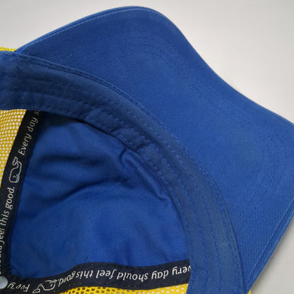 Vineyard Vines Blue Yellow One Size Trucker Hat Mesh Whale Embroidery Snapback