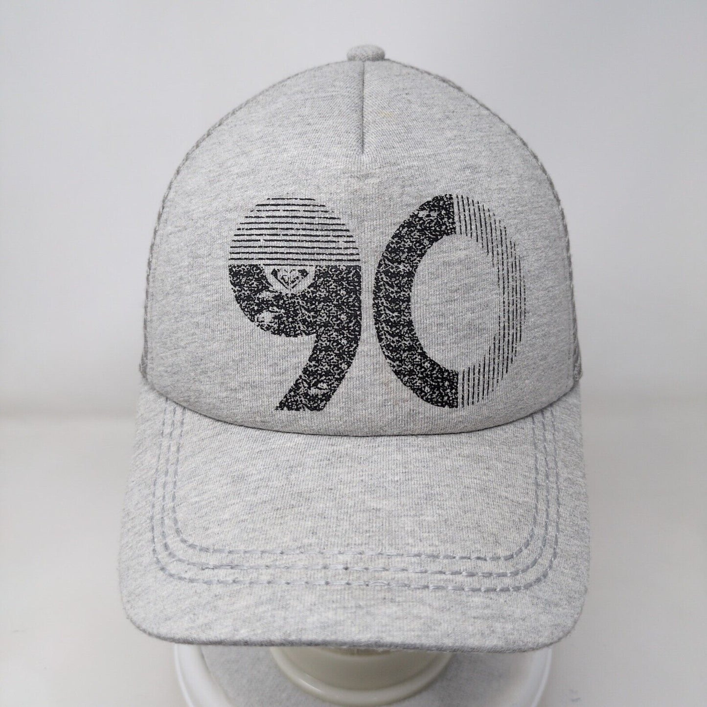 90 Snapback Mesh Back Trucker Hat Gray One Size Adjustable Roxy