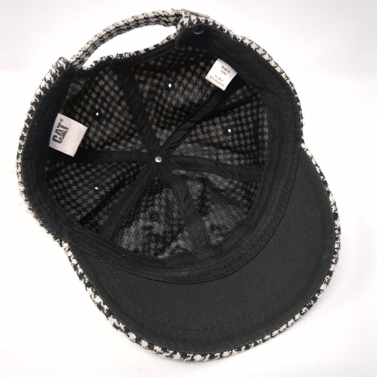 Caterpillar Slideback Hat Multicolor OS Adjustable Houndstooth Embroidered