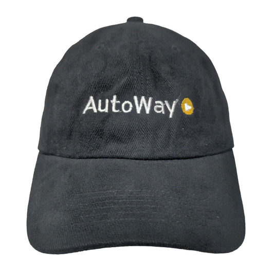 AutoWay Slideback Hat Black One Size Embroidered 6 Panel Att Headwear