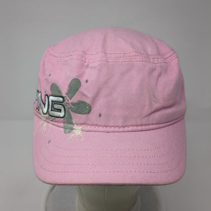 Ping Strapback Cadet Army Cap Hat Pink One Size Adjustable Embroidered