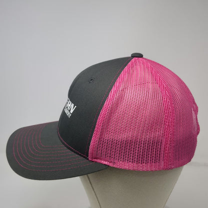 Richardson Trucker Hat Gray Pink One Size Modern Machinery Logo Mesh Snapback