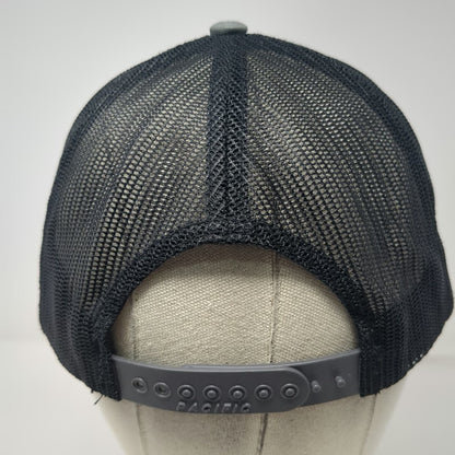 Pacific Headwear Trucker Hat Gray One Size Western Trailers Mesh Back Snapback