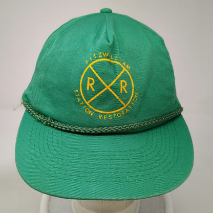 Green 5 Panel Hat One Size Fitzwilliam Station Restoration Rope RR Railroad