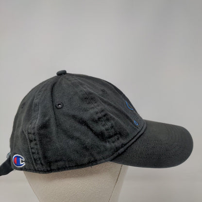 Champion Slideback Hat Black OSFA Adjustable Embroidered Vented Holes 6 Panel