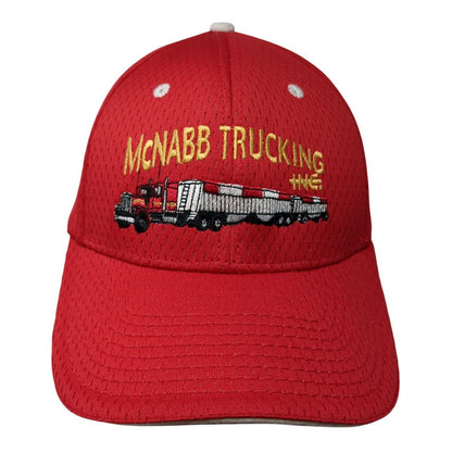 McNABB Trucking Inc. Strapback Hat Red One Size Adjustable Embroidered Otto