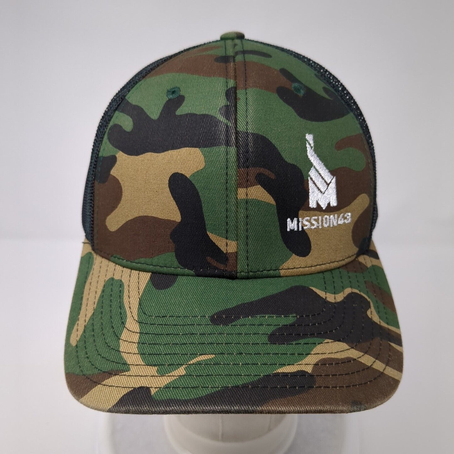 Mission43 Snapback Mesh Back Trucker Hat Camo One Size Richardson