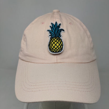 Unbranded Men's Slideback Hat Pink Embroidered Pineapple 100% Cotton