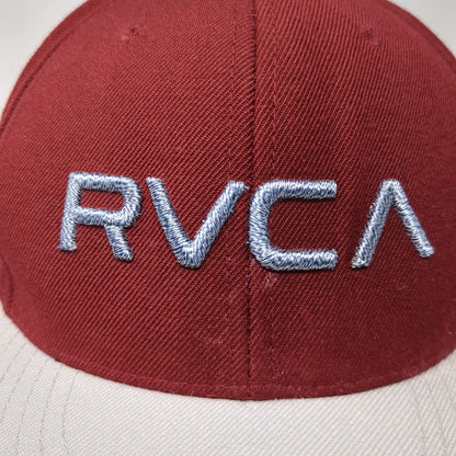 RVCA Snapback Hat Red One Size Adjustable Colorblock PM Tenore 6 Panel