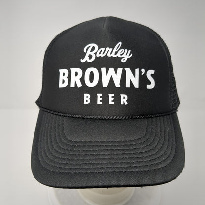 Barley Brown's Beer Snapback Rope Trucker Hat Black One Size Mesh Back