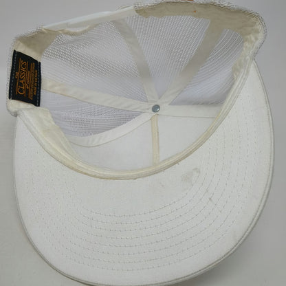 Yupoong Trucker Hat White One Size Vivint Orange Patch Logo Snapback Mesh Bill