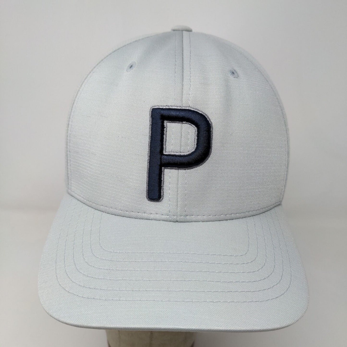 Puma Men's Snapback Hat Gray OSFA Embroidered Big P Logo Polyester