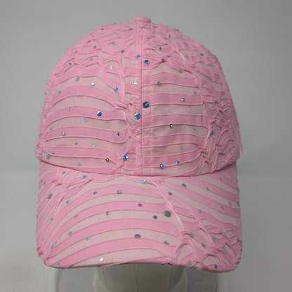 Unbranded Strapback Hat Pink One Size Sequin Bling Adjustable 6 Panel