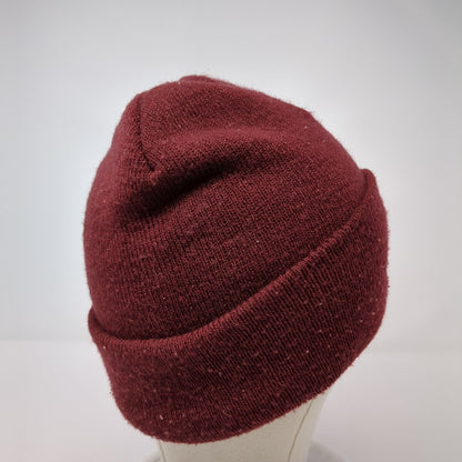 Adidas 3 Stripes Knit Beanie Hat Red One Size Stretch Embroidered