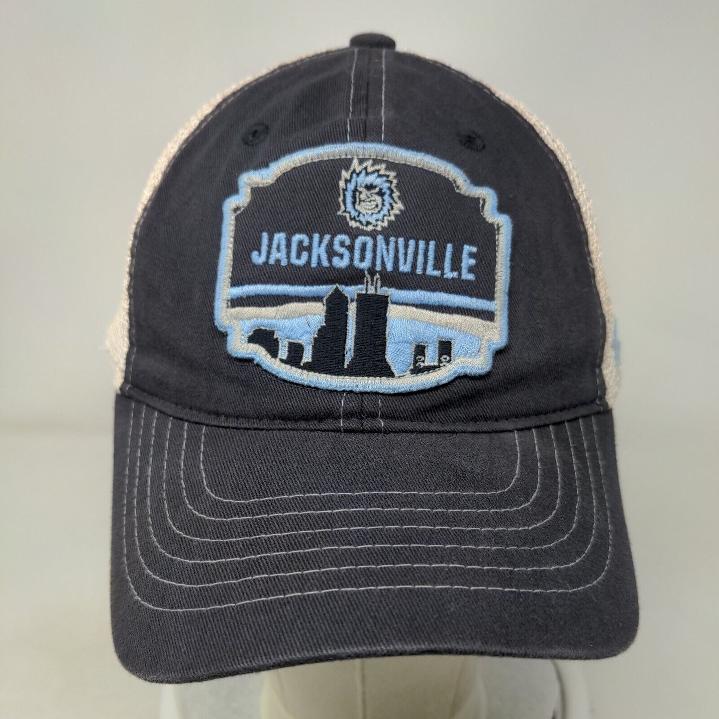 Jacksonville Snapback Trucker Hat Blue One Size Adjustable Mesh Back Zephyr