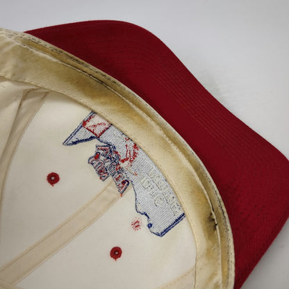 Headliner Snapback Hat White Red OSFM Sun Valley Idaho Potatoes Skier Mountain