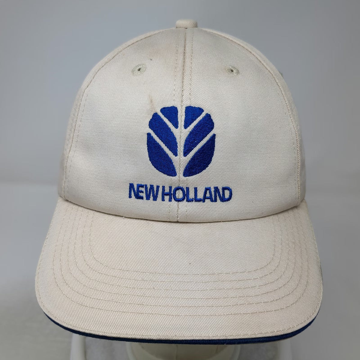 K-Products New Holland Baseball Cap Beige One Size USA Canada Flags Farming Hat