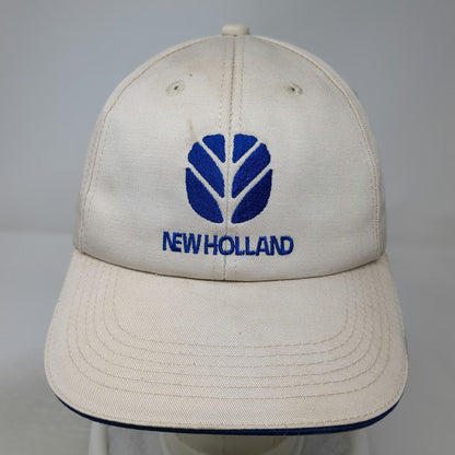 K-Products New Holland Baseball Cap Beige One Size USA Canada Flags Farming Hat