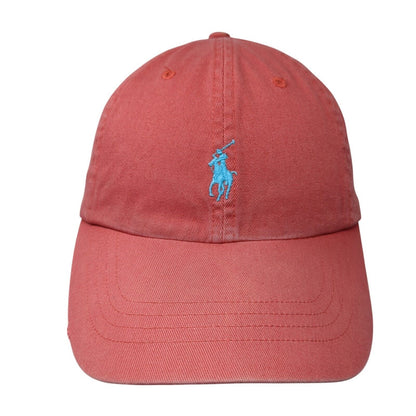 Polo Ralph Lauren Slideback Hat Red One Size Leather Strap Small Pony