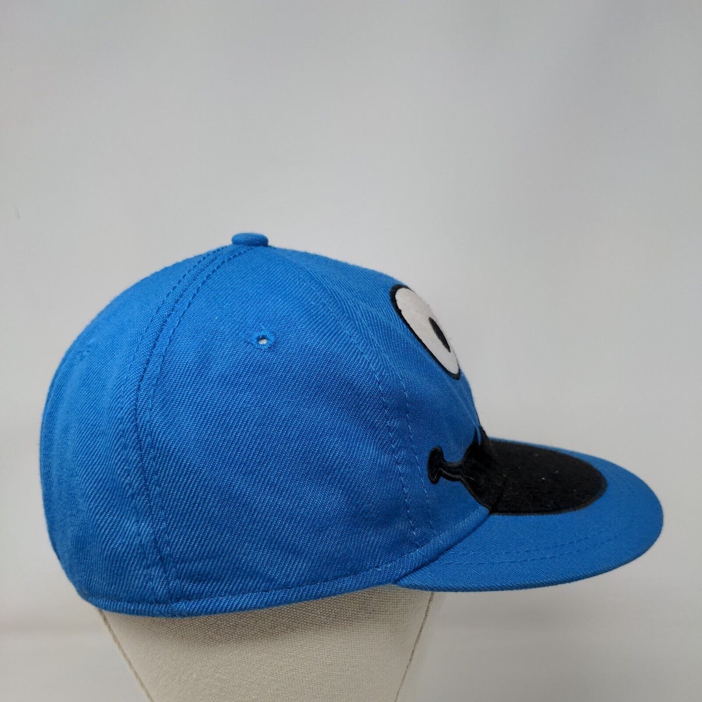 Sesame Street Cookie Monster Fitted Hat Blue S-M Embroidered 6 Panel