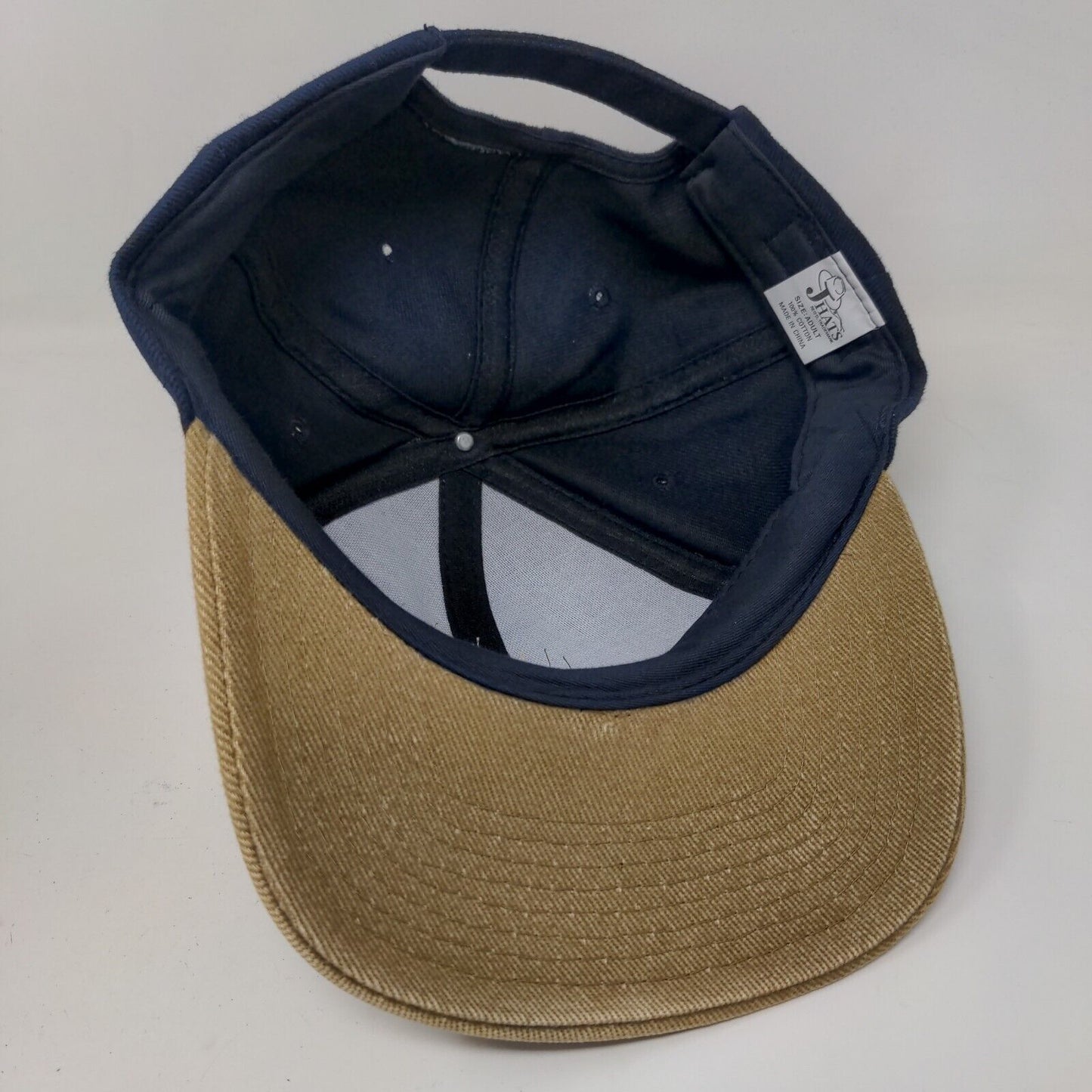 JHats Men's Hat Blue Tan Size Adult Embroidered Nags Head North Carolina Logo