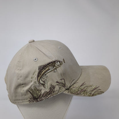 Calkins Plumbing Strapback Hat Tan One Size Adjustable Fish Dri-Duck