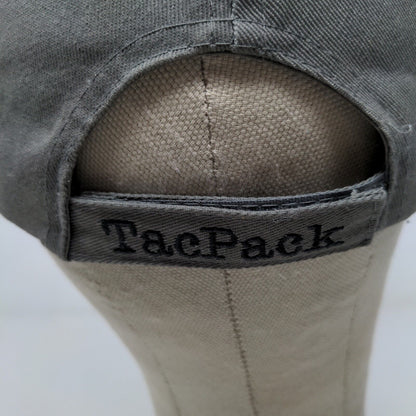 TacPack Men's Strapback Hat Gray Size OSFM Embroidered Parachute Logo