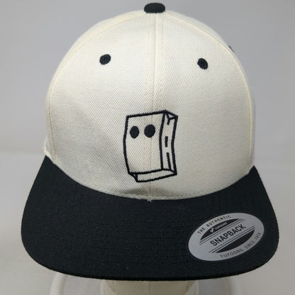 Yupoong Snapback White One Size Hat Badder Sports Paper Bag Logo Flat Brim