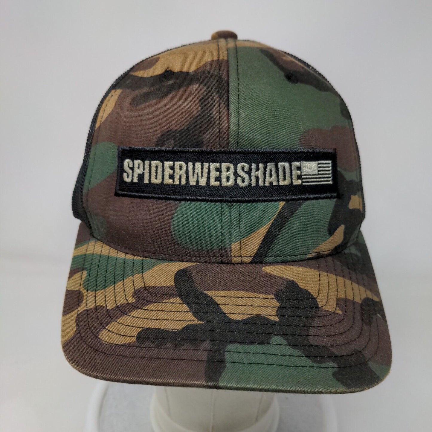 SpiderWebShade Snapback Mesh Back Trucker Hat Camo One Size Yupoong