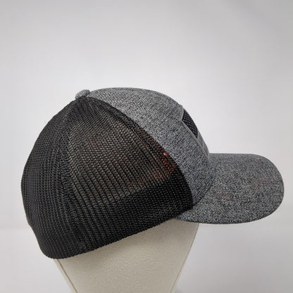 Pine Trees American Flag Fitted Trucker Hat Gray S/M Mesh Back Columbia