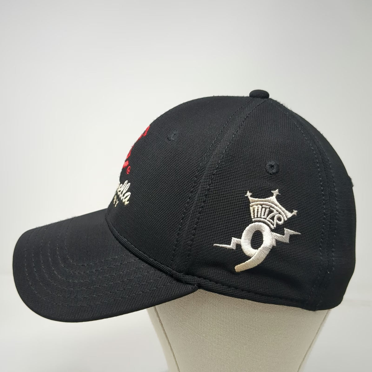 Otto Baseball Cap Black M Cinderella Story 9 Crown Flexible Fit Embroidered Hat