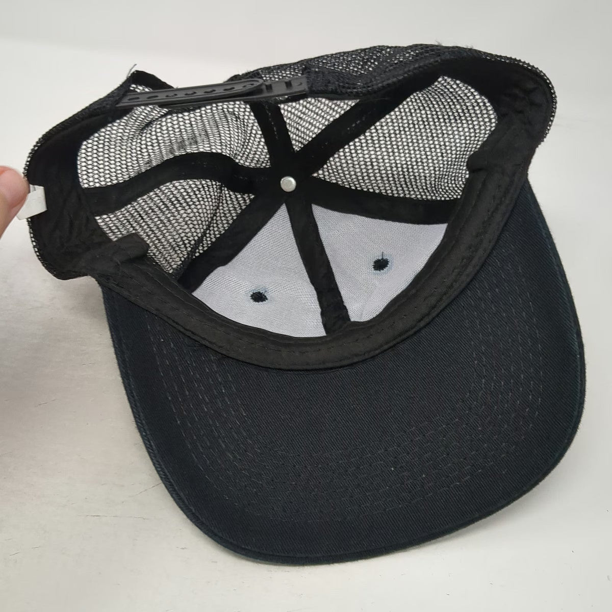 Infinity Lowe's Logo Black Trucker Hat One Size White Mesh Snapback Corporate