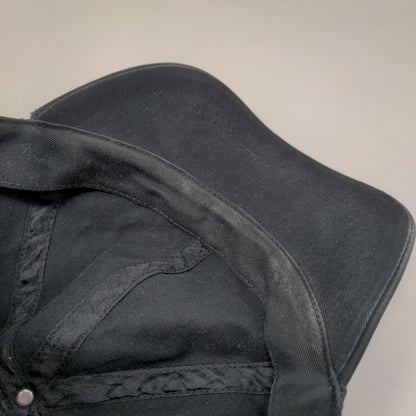 Unbranded Strapback Hat Black One Size Adjustable Blank Solid 6 Panel
