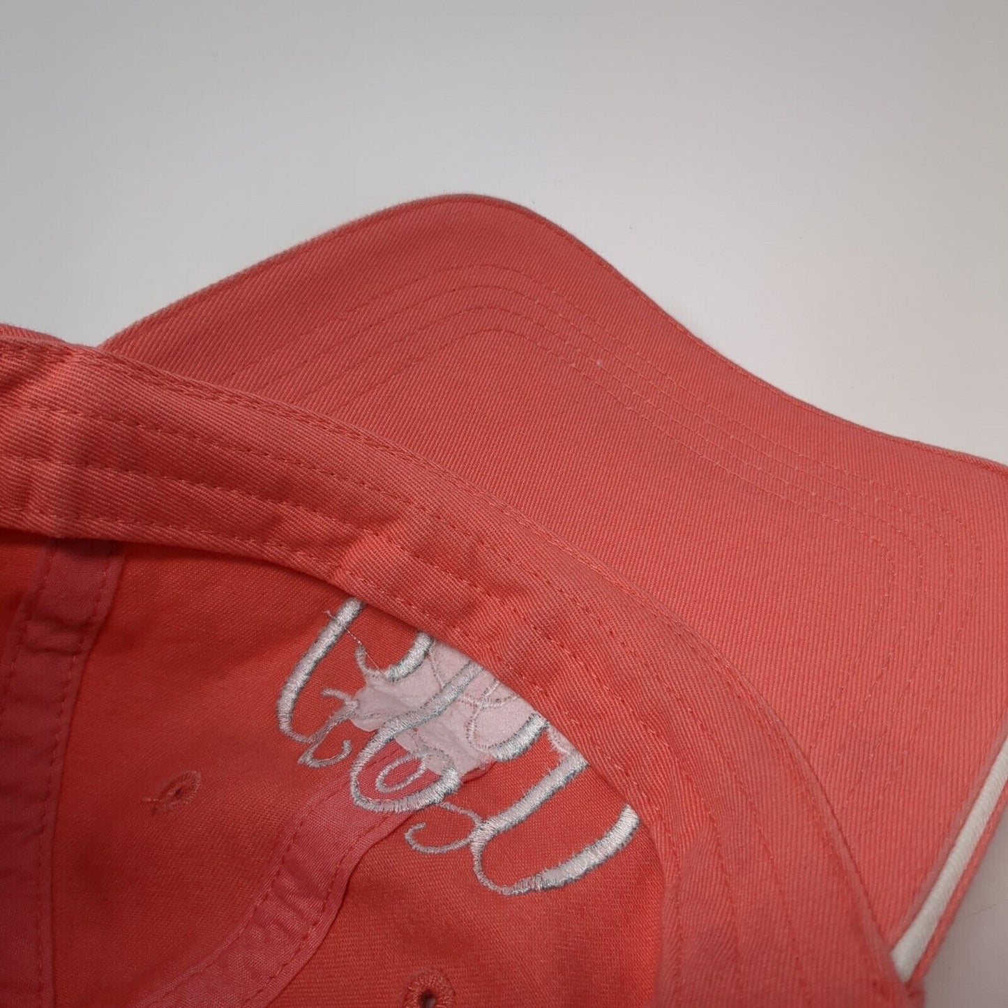 Monogram Strapback Hat Pink One Size Adjustable Embroidered Port Authority