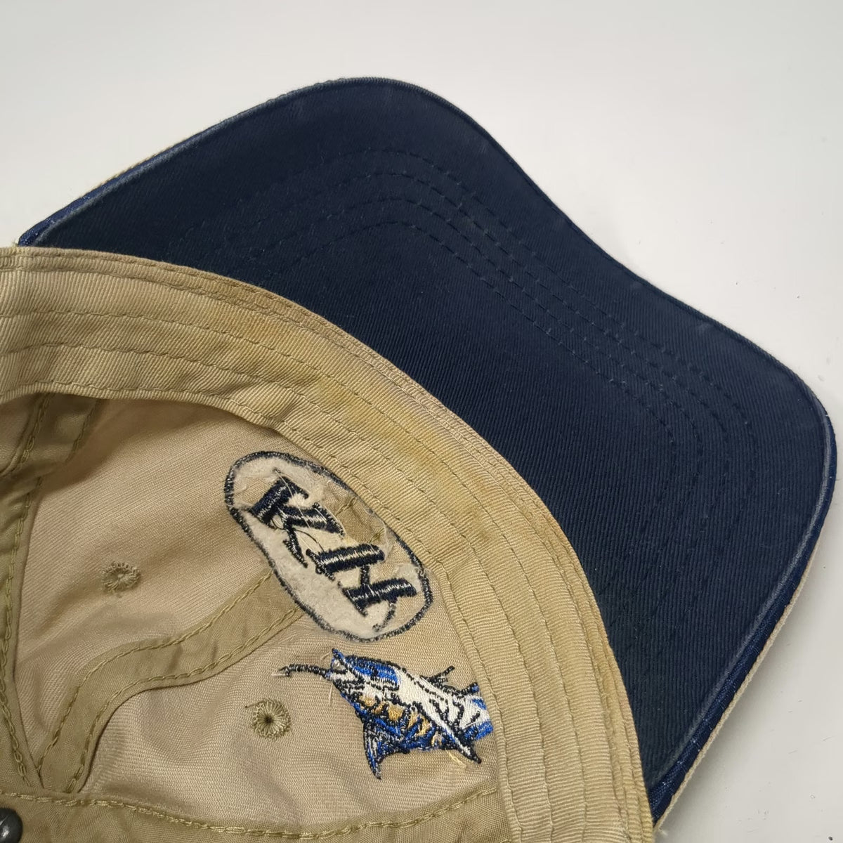 Bretmor Baseball Cap Beige OSFM Key West Route Marlin Logo Strapback Cotton hat