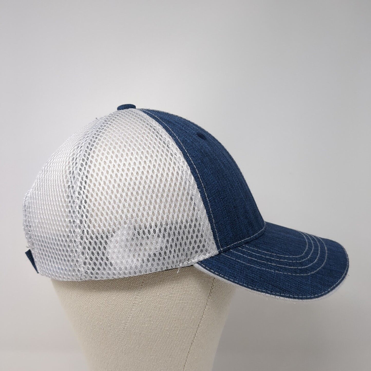 BMC Trex Strapback Trucker Hat Blue One Size Adjustable Embroidered Mesh Back